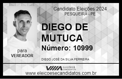 Candidato DIEGO DE MUTUCA 2024 - PESQUEIRA - Eleições