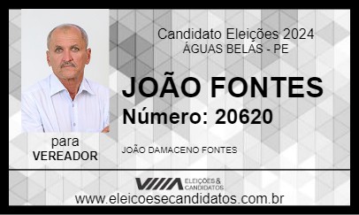 Candidato JOÃO FONTES 2024 - ÁGUAS BELAS - Eleições