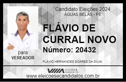 Candidato FLÁVIO DE CURRAL NOVO 2024 - ÁGUAS BELAS - Eleições