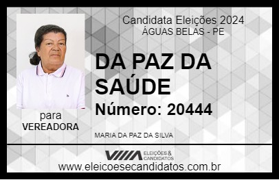 Candidato DA PAZ DA SAÚDE 2024 - ÁGUAS BELAS - Eleições