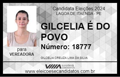 Candidato GILCELIA É DO POVO 2024 - LAGOA DE ITAENGA - Eleições