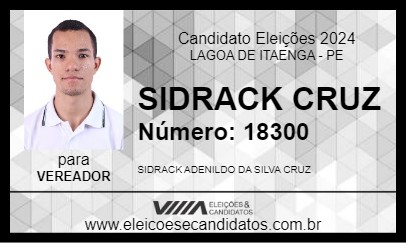 Candidato SIDRACK CRUZ 2024 - LAGOA DE ITAENGA - Eleições