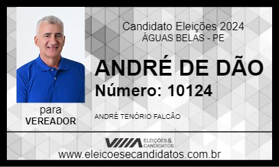 Candidato ANDRÉ DE DÃO 2024 - ÁGUAS BELAS - Eleições