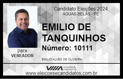 Candidato EMILIO DE TANQUINHOS 2024 - ÁGUAS BELAS - Eleições