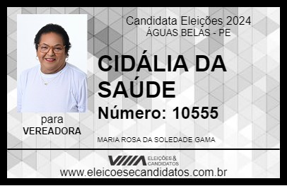 Candidato CIDÁLIA DA SAÚDE 2024 - ÁGUAS BELAS - Eleições