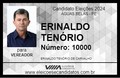 Candidato ERINALDO TENÓRIO 2024 - ÁGUAS BELAS - Eleições