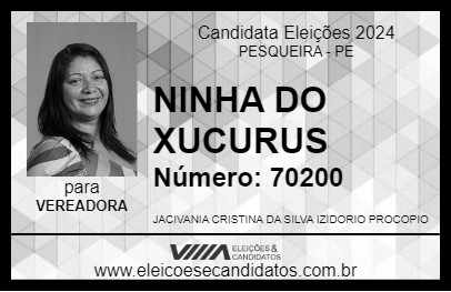 Candidato NINHA DE ARNALDO 2024 - PESQUEIRA - Eleições