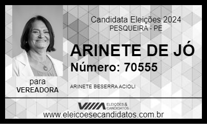 Candidato ARINETE DE JÓ 2024 - PESQUEIRA - Eleições