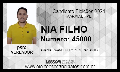 Candidato NIA FILHO 2024 - MARAIAL - Eleições