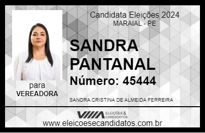 Candidato SANDRA PANTANAL 2024 - MARAIAL - Eleições