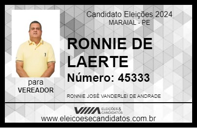 Candidato RONNIE DE LAERTE 2024 - MARAIAL - Eleições