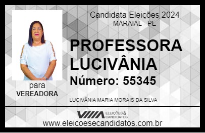 Candidato PROFESSORA LUCIVÂNIA 2024 - MARAIAL - Eleições