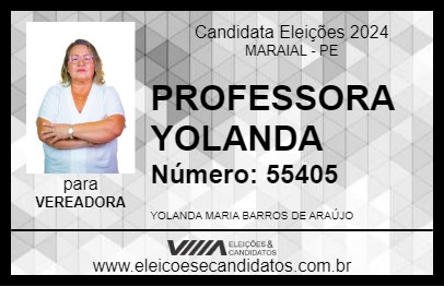 Candidato PROFESSORA YOLANDA 2024 - MARAIAL - Eleições