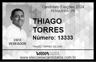 Candidato THIAGO TORRES 2024 - PESQUEIRA - Eleições