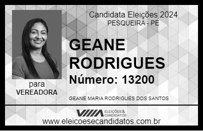 Candidato GEANE RODRIGUES 2024 - PESQUEIRA - Eleições