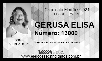 Candidato GERUSA ELISA 2024 - PESQUEIRA - Eleições