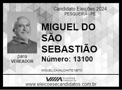 Candidato MIGUEL DO SÃO SEBASTIÃO 2024 - PESQUEIRA - Eleições