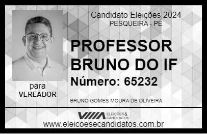 Candidato PROFESSOR BRUNO DO IF 2024 - PESQUEIRA - Eleições