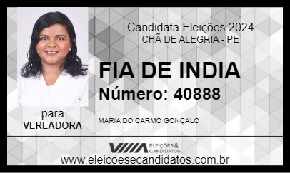 Candidato FIA DE INDIA 2024 - CHÃ DE ALEGRIA - Eleições