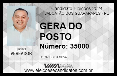 Candidato GERA DO POSTO 2024 - JABOATÃO DOS GUARARAPES - Eleições