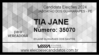 Candidato TIA JANE 2024 - JABOATÃO DOS GUARARAPES - Eleições