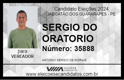 Candidato SERGIO DO ORATORIO 2024 - JABOATÃO DOS GUARARAPES - Eleições