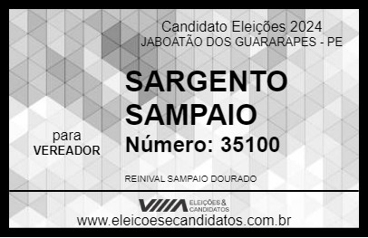 Candidato SARGENTO SAMPAIO 2024 - JABOATÃO DOS GUARARAPES - Eleições