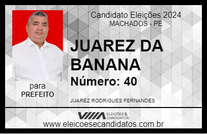 Candidato JUAREZ DA BANANA 2024 - MACHADOS - Eleições