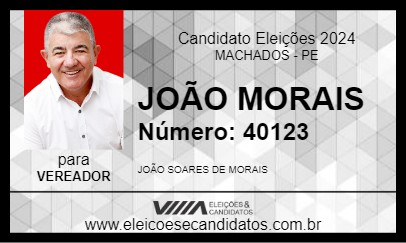 Candidato JOÃO MORAIS 2024 - MACHADOS - Eleições