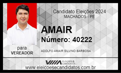 Candidato AMAIR 2024 - MACHADOS - Eleições