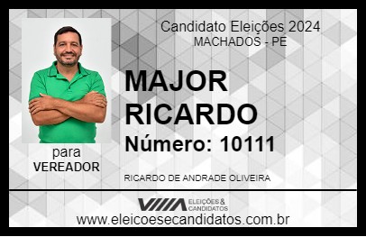 Candidato MAJOR RICARDO 2024 - MACHADOS - Eleições