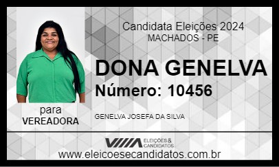 Candidato DONA GENELVA 2024 - MACHADOS - Eleições