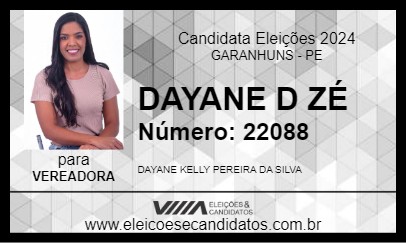 Candidato DAYANE D  ZÉ 2024 - GARANHUNS - Eleições