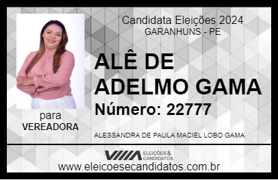 Candidato ALÊ DE ADELMO GAMA 2024 - GARANHUNS - Eleições