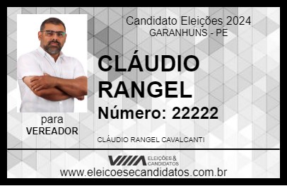 Candidato CLÁUDIO RANGEL 2024 - GARANHUNS - Eleições