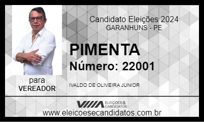 Candidato PIMENTA 2024 - GARANHUNS - Eleições