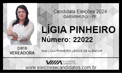 Candidato LÍGIA PINHEIRO 2024 - GARANHUNS - Eleições