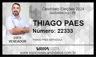 Candidato THIAGO PAES 2024 - GARANHUNS - Eleições