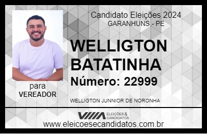 Candidato WELLIGTON BATATINHA 2024 - GARANHUNS - Eleições