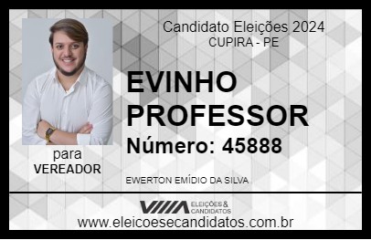 Candidato EVINHO PROFESSOR 2024 - CUPIRA - Eleições