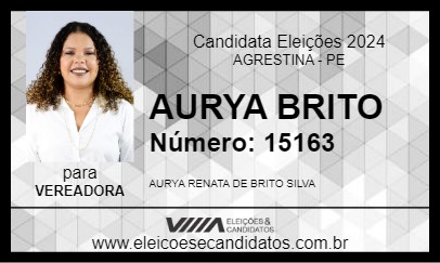 Candidato AURYA BRITO 2024 - AGRESTINA - Eleições