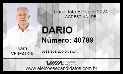 Candidato DARIO 2024 - AGRESTINA - Eleições