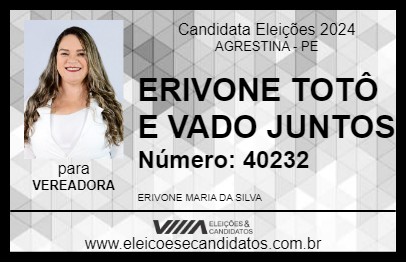 Candidato ERIVONE TOTÓ DA COLETIVA 2024 - AGRESTINA - Eleições