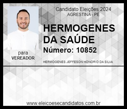 Candidato HERMOGENES DA SAÚDE 2024 - AGRESTINA - Eleições