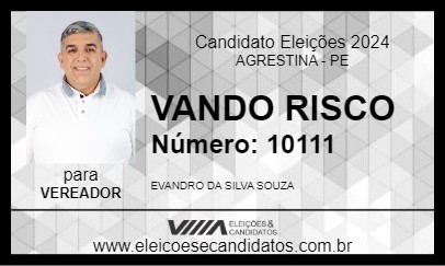 Candidato VANDO RISCO 2024 - AGRESTINA - Eleições