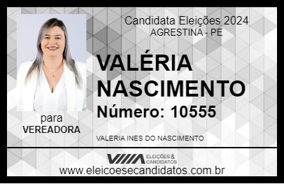 Candidato VALÉRIA NASCIMENTO 2024 - AGRESTINA - Eleições