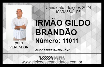 Candidato IRMÃO GILDO BRANDÃO 2024 - IGARASSU - Eleições