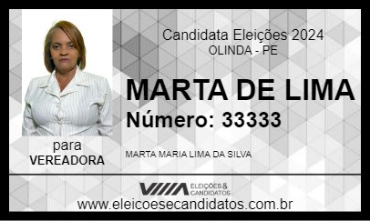 Candidato MARTA DE LIMA 2024 - OLINDA - Eleições