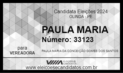 Candidato PAULA MARIA 2024 - OLINDA - Eleições