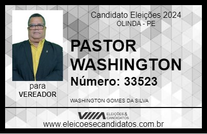 Candidato PASTOR WASHINGTON 2024 - OLINDA - Eleições